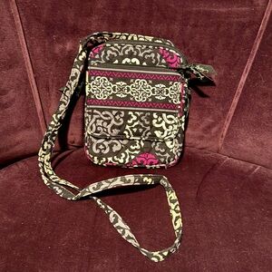 Vera Bradley Mini Hipster Crossbody Bag. Canterbury Magenta Pattern. EUC